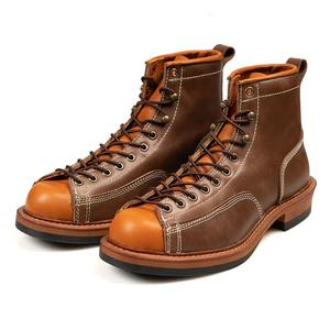 Moctoeboots de cuero genuino para hombres ShoesAutumn Botas para hombres Cuero genuino de vaca Premium Botas cortas de herramientas de invierno para hombres - Product Image 2
