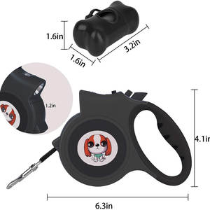 Laisse rétractable en nylon pour chien avec éclairage LED bleu, 3 m, imperméable, durable, style luxueux et rembourré avec fonction de libération rapide, convient aussi aux chats - Product Image 5