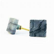 Poignée de porte en marbre naturel nordique poignée de cuisine ronde simple bouton de tiroir de garde-robe de meubles bouton de pierre fait main indien bouton en laiton - Product Image 3