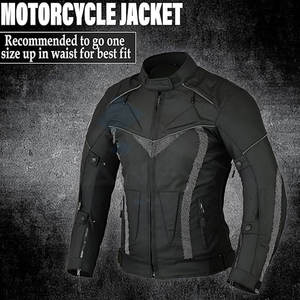 Veste de course de moto blindée imperméable pour hommes, veste de protection en Cordura résistante pour motards, garçons, noir - Product Image 2