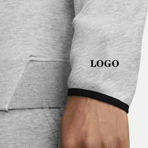 Sweat à capuche d'hiver personnalisé en molleton technique pour homme, OEM, haute qualité, streetwear, séchage rapide, respirant, uni, avec poche - Product Image 3