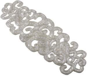 Camino de mesa Rectangular con diseño de cuentas de vidrio, producto de alta calidad, tono plateado, vacaciones, precio muy bajo, descuento - Product Image 3