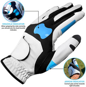 Gants de golf en cuir de mouton blanc de meilleure qualité doigt complet anti-dérapant doux respirant sport en cuir véritable approprié - Product Image 2