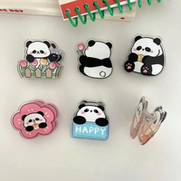 Adorable Portalápices de Acrílico Transparente con Diseño de Panda, Impresión UV, Divertido Patrón de Dibujos Animados, Herramienta de Oficina Multifuncional y Única, Práctico Portadocumentos