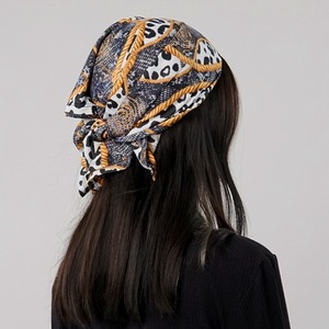 High Quality Polyester Square Scarf for <b>Women</b> New Arrival Cotton <b>Bandana</b> with Hand Drawn Printing Methods - Product Image 4