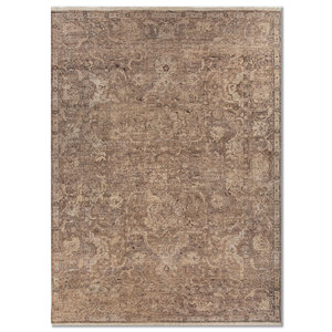 Alfombras de Lana Anudadas a Mano Viscaya, Gris y Negro, Estilo Boho, Medallón Abstracto, Patrón Rectangular para el Hogar y el Pasillo - Modelo Ea-1505 (Cs-01) - Product Image 1