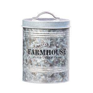 Recipiente redondo galvanizado Contenedor de diseñador hecho a mano de calidad superior Recipiente de metal terminado personalizado al por mayor - Product Image 1