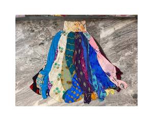 Patchwork Summer Festival Party Dress Nuevo diseño Falda en capas de seda reciclada Ropa de playa transpirable - Product Image 5