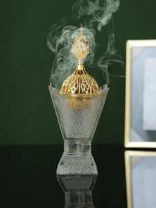 Soporte de incienso de diseño árabe New Gold fineshed Bakhoor y Dakhoon & Oud Burner & Nut Server con soporte de diseñador dorado para Servi - Product Image 2