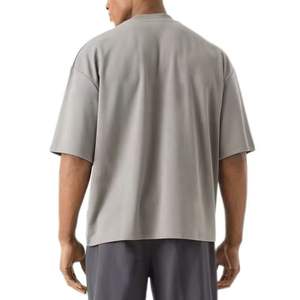 เสื้อยืดไหล่ตกขนาดใหญ่สุดหรูสำหรับผู้ชายผ้าฝ้าย100% ลายเสือดาวสไตล์ทางการ - Product Image 2