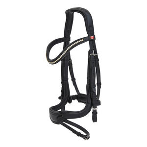 Brida de cuero Caballo Ecuestre Cuero Innovadora Brida con una combinación de Cruz y Flash Noseband Personalización disponible - Product Image 3