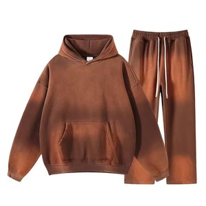 Fabricant en gros Fabricant unisexe survêtement sweat-shirt et pantalon de survêtement ensemble coton uni bouffant imprimé survêtements personnalisés pour hommes - Product Image 2