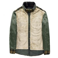 Veste en flanelle pour homme, design OEM personnalisé, en toile enduite à carreaux, longue et fine, doublée matelassée, col montant, chaude et brossée
