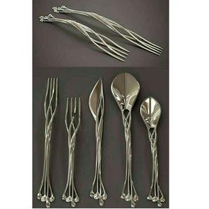 ชุดช้อนส้อมมีดและช้อนด้ามยาวทองเหลืองราชวงศ์ยุโรปหรูหราชุดเครื่องเงินชุดเครื่องใช้บนโต๊ะอาหารสแตนเลสแบบโรมัน - Product Image 4