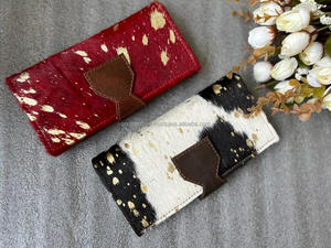 Pochette portefeuille en cuir de fourrure métallique étui de téléphone en fourrure de vache multi-cartes sac à main Offre Spéciale pour les femmes multi-usages - Product Image 2