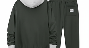 Ensemble de sweat à capuche deux pièces | Vêtements de sport sur mesure | 100% coton respirant antibactérien solide motif hiver chaud polaire - Product Image 6