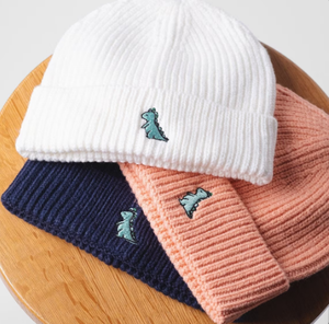 Gorro bordado Unisex de punto pesado, gorro de gofres de invierno con diseño de animales bonitos personalizados, gorro estilo puerto para él y ella - Product Image 1