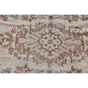 Tapis turc vintage 3,7x6,9 pi (113x211 cm), tapis persan brun - Product Image 5