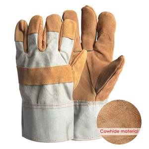 Guantes de trabajo de cuero dividido para trabajos pesados Guante de trabajo para trabajadores industriales Guantes de trabajo de rendimiento de larga duración - Product Image 6