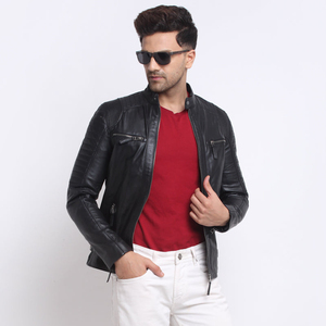 Veste de motard en cuir d'agneau véritable pour homme, prix bas, design élégant, broderie personnalisée, confortable, douce, coupe-vent, printemps - Product Image 1