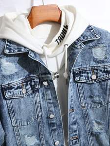 เสื้อแจ็คเก็ตยีนส์ผู้ชายแฟชั่นใหม่สไตล์วินเทจสำหรับฤดูใบไม้ร่วง เสื้อผ้าสตรีทแวร์สั่งทำพิเศษ คุณภาพสูง เป็นมิตรกับสิ่งแวดล้อม ระบายอากาศได้ดี ผลิตจากผ้าฝ้าย 100% - Product Image 2