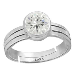 NOVAMART Fine Certified 6.5cts or 7.25ratti Radiant and Cushion Cut Diamond 92.5 Sterling Silver <b>Adjustable</b> <b>Ring</b> for Engagement - Product Image 1