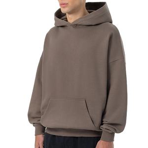 Sudadera con capucha recortada de algodón 100% para hombre de alta calidad, ajuste cuadrado grueso y de gran tamaño bordado, diseño Unisex con capucha, talla XL - Product Image 2