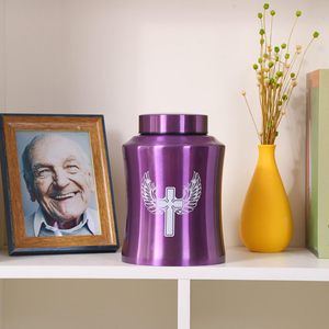 Urnes de l'arbre de vie pour cendres humaines-Urnes de crémation pour adultes pour l'enterrement funéraire ou la maison- (160 pouces cubes violet (colibri)) - Product Image 4