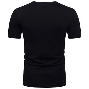 Camiseta lisa de algodón de manga corta pesado, ropa de gimnasio para hombre, camiseta lisa con cuello en V para hombre, camisetas ajustadas de poliéster para Fitness para hombre - Product Image 6
