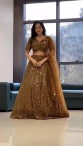 4 meter <b>flared</b> <b>Sequins</b> Work Lehenga, Exceptional Quality with Can-Can and Canvas Layers - Product Image 6