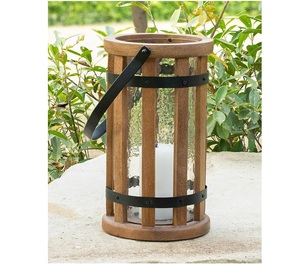 Linterna redonda de madera de calidad de exportación, portavelas decorativo con acabado marrón, Ideal para balcón, jardín y decoración del hogar a la venta - Product Image 5