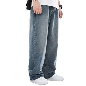Pantalon baggy en jean taille moyenne de haute qualité pour hommes Prix de gros direct de l'usine Pantalon en denim décontracté Hip Hop Streetwear - Product Image 1