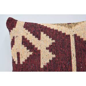 Oreiller en laine rouge de luxe 16x16 pouces géométrique Vintage motif moelleux tissé Technique literie portable pour coussins décoratifs - Product Image 2