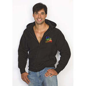 Sudadera con capucha y cremallera con estampado bordado - Negra - Tallas XS a 6XL - Product Image 2