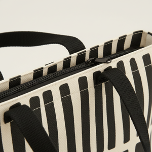 Striped Minimalist Canvas Tote Recyclable Reusable Eco-Friendly <b>Medium</b> Size Tote <b>Bag</b> Cotton Customizable for Daily Use <b>Gifts</b> - Product Image 5