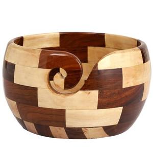 Bol de support de fil en bois fabriqué à la main avec fini naturel parfait pour organiser et stocker le fil tout en tricotant l'article de style de vie - Product Image 6