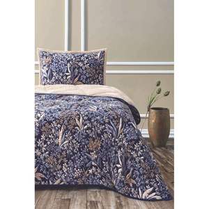 Juego de Edredón Floral Azul Botanica de Alta Calidad, Tamaño Individual, para Hogar, Boda o Hospital, 3 Piezas con Relleno de Algodón - Product Image 1