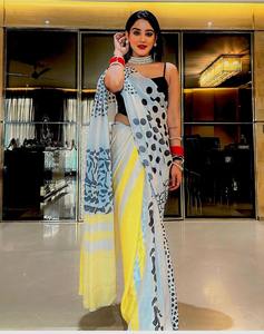 ผ้าแจ็คการ์ด pallu สวยดีไซเนอร์ล่าสุดใช้ได้ทั่วส่าหรี - Product Image 2