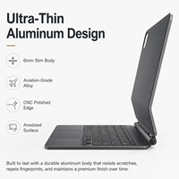 Étui Clavier Personnalisé pour Tablette, Corps en Aluminium Ultra Fin de 6 mm avec Support Magnétique Flottant et Design Tactile en Verre Intelligent