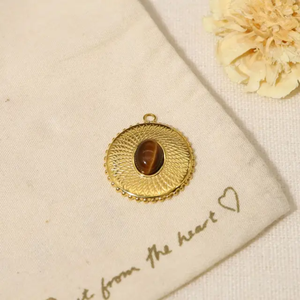 Colgante Vintage con Cierre, Piedra Ojo de Gato Verde, Latón de 9 a 12 mm, Precio al por Mayor y MANGALMAY CORPORATION - Product Image 4