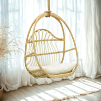Chaise suspendue en rotin naturel modèle œuf décoration de jardin vente en gros de balançoires en rotin meilleur prix jamais