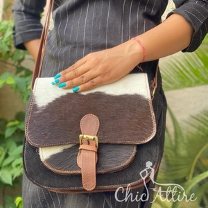 กระเป๋าสะพายพาดลำตัวหนังวัวแท้คุณภาพสูงหนังแท้กระเป๋าถือขนาดพอเหมาะ - Product Image 1