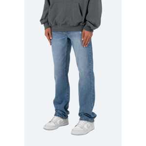 กางเกงยีนส์ผ้าฝ้ายโพลีเอสเตอร์สำหรับผู้ชายผ้าเดนิมแบบตรงมีน้ำหนักมากสีน้ำเงินปานกลางแบบกำหนดเอง - Product Image 4