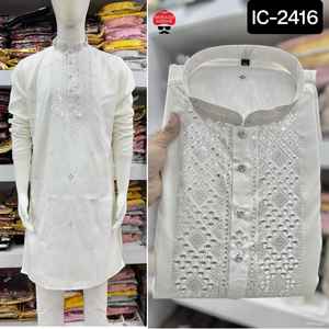 Vêtements ethniques indiens pour hommes Collection de vêtements ethniques de qualité supérieure en soie de qualité supérieure avec broderie Kurta avec ensemble de pyjama en coton Raymond - Product Image 6