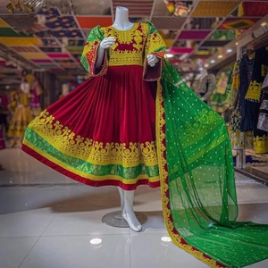 Vestido tradicional bordado hecho a mano para mujer, vestido Salwar de terciopelo afgano, ropa de fiesta de boda afgana, tallas personalizadas, algodón de seda 108 - Product Image 2