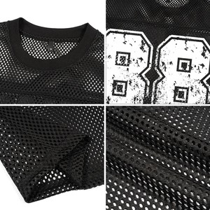 Custom Manufacturer Black American Vintage Soccer Jerseys France Oversized Knitted Mesh V-Neck Crop Boxy Football Jersey Men's - Product Image 4