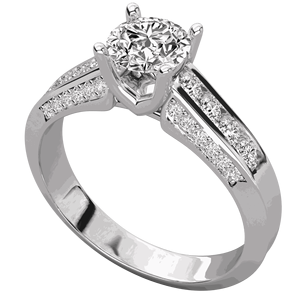 Anillo de Compromiso con Diamante Solitario Redondo - Product Image 6