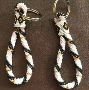 Hand Knitted Beaded Car <b>Key</b> Chain Stylish and Unique Shape Keychain Creative Colorful Fish Charm Pendant for <b>Bag</b> Keychain - Product Image 1