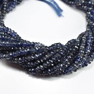 ลูกปัดพลอย iolite เหลี่ยมเพชรพลอย5มม. ลูกปัดสายธรรมชาติแบบหลวมสำหรับทำเครื่องประดับสร้อยข้อมือต่างหูอุปกรณ์ DIY - Product Image 1