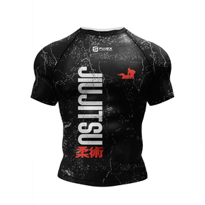 เสื้อยืด MMA Rashguard แบบใหม่สำหรับผู้ชาย, เสื้อกีฬาแบบใหม่สำหรับใส่วิ่งแบบมวยไทยกางเกงป้องกันผดผื่นเข้ายิม BJJ GI - Product Image 2